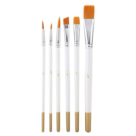 Model and Craft painting brushes made from synthetic white nylon hair.